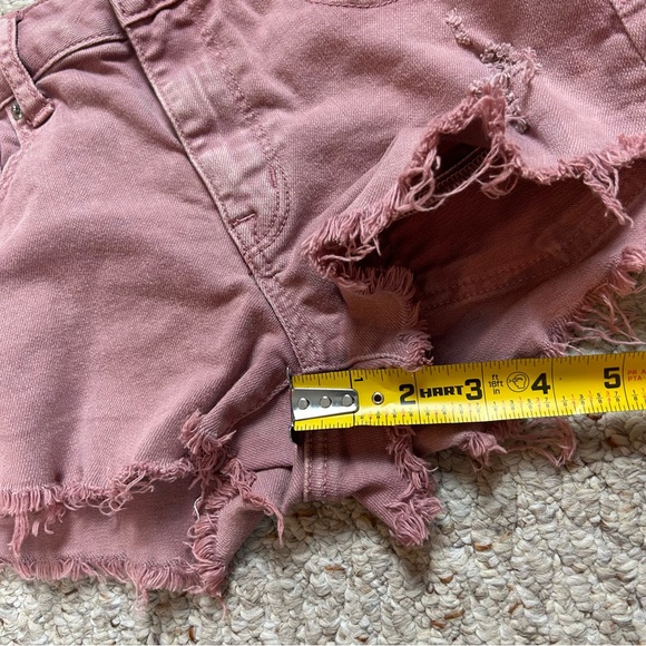 American Eagle Stretch High Rise Shortie Women’s 4 Cutoff Distressed Denim - Picture 9 of 11